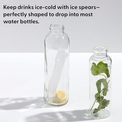 W&P Peak Silicone Water Bottle Ice Tray w/ Protective Lid | Charcoal| Easy to Remove Ice | Food Grade Premium Silicone | Dishwasher Safe, BPA Free