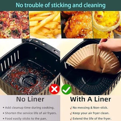 parchment paper for air fryer, 7.9inch round air fryer liners disposable,125PCS Non-stick parchment paper sheets for 5-8QT airfryer liners, Baking, Roasting Microwave