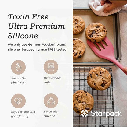 Starpack 'Stir & Serve' Silicone Cooking Utensils Set (5 Pcs) 10.5" - Kitchen Utensils Set Heat Resistant to 600°F - Kitchen Utensils for Nonstick Cookware - Silicone Utensil Set for Mixing & Cooking