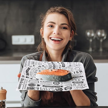 1400 Pcs 12 x 12 Inch Deli Wax Paper Sheets Grease Resistant Tray Basket Liners Newsprint Paper Water and Grease Proof Sandwich Wrapping Square Hot Dog Wrappers for Food Baking (White)