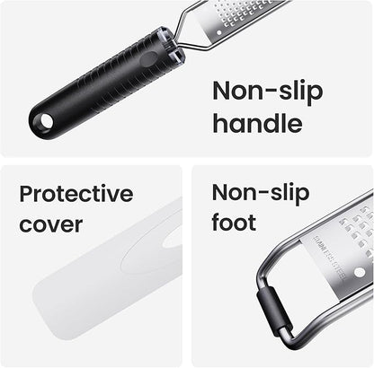 Lemon Zester Grater with Handle,L15" Cheese Grater for Hard Cheese,Chocolate & Nut Grater