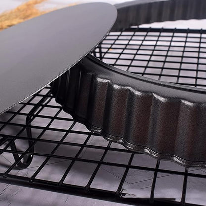 Tart Pan with Removable Bottom, Non Stick Quiche Baking Dish, Large Fluted Quiche Pan for Baking, 13 Inch