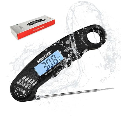 Digital Meat Thermometer，Instant Read Food Cooking Thermometer for Grilling，Waterproof Steak Thermometer for Kitchen and Outside, BBQ, Turkey, Candy, Liquids, Beef