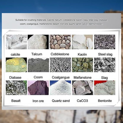 Rock Crusher 220V Mini Jaw Crusher Can Crusher Steel Stone Grinder Industrial Shredder Rock Crusher Machine 2.2KW Ore Coal Stone Crushing Machine 100x60 mm