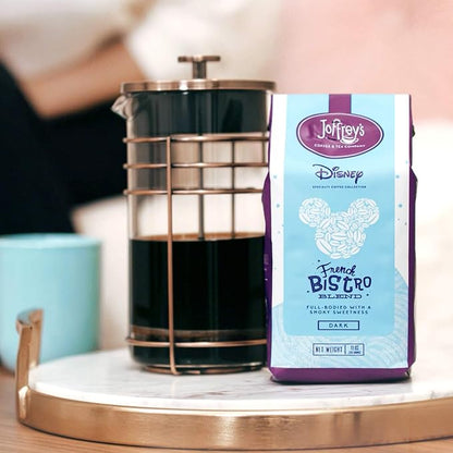 Joffrey's Coffee - Disney French Bistro Blend, Artisan Dark Roast, Arabica Coffee Beans, Full-Bodied with Smoky Sweetness (Ground, 11 oz)