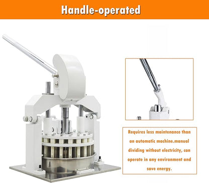 INTSUPERMAI Commercial Dough Divider 18PCS Manual Dough Divider Cutter Desktop Hydraulic Dough DIviding Machine Divider into 2.12oz-11.29oz Dough Ball