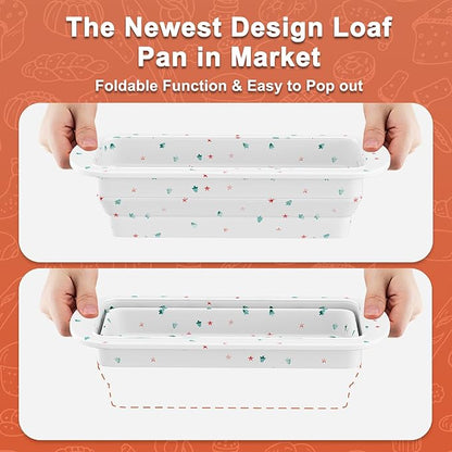 Collapsible Silicone Loaf Pan with Metal Reinforced Frame,Bread Pans for Homemade Bread, Non-Stick Baking Pans, Silicone Baking Mold,Loaf Pans for Baking Bread 9 x 5