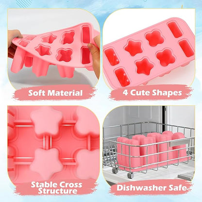 Popsicles Molds, 8-Cavity Silicone Popsicle Molds with 50 Sticks, BPA-Free Ice Pop Mold Popsicle Maker with Funnel & Cleaning Brush for Kids Adult Teens