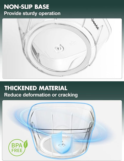 Manual Food Processor Vegetable Cutter, Geedel Pull Chopper with String, Food Chopper Vegetable Cutter for Veggies, Fruits, Salad, Onion, Ginger, Nuts, Herbs, etc, 2 Cup(500ml), Green