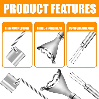 3Pcs Corn Peeler Set, Stainless Steel Corn Peeler, Stripper Tool And Corn Holder, Corn Stripping Tool For Corn On The Cob, Easy Cob Cutter And Remover
