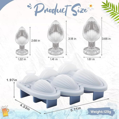 Hoolerry Ice Cube Molds Cube Trays Fun Shapes Silicone Ice Ball Maker with Lid for Whiskey Cocktails Juice Drinks Beverage Crafting Accessories White Elephant Gifting(Blue,Multi-size)