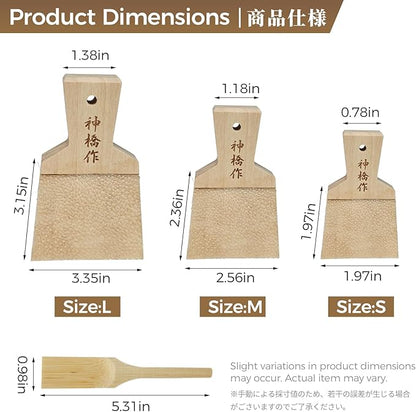 Authentic Japanese Grater Set - Includes Bamboo Brush for Grating Ginger and Wasabi (Medium)