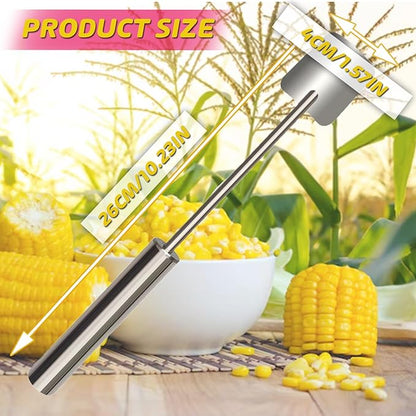 Corn Peeler, Corn Kernel Removers, Long Handle Stainless Steel Corn Stripping Tool Thresher Scraper for Home Kitchens, Restaurant Chefs