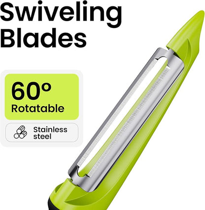 Vegetable Peeler, Swivel Potato Peelers with Handle, Green