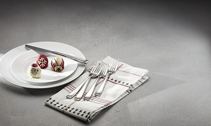 Oneida Silverware Set For 12, Moda 65-Piece Fine Flatware Set with Serving Utensils, Service For 12, 18/10 Stainless Steel, Dishwasher Safe For home, Knives Spoons and Forks Set (Silver, 65 pieces)