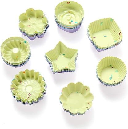 51PCS Silicone Bakeware Set Silicon Cake Molds Set For Baking, Including Baking Pan, Cake Mold, Cake Pan, Toast Mold, Muffin Pan, Donut Pan, And Cupcake Mold Silicone Baking Cups Set
