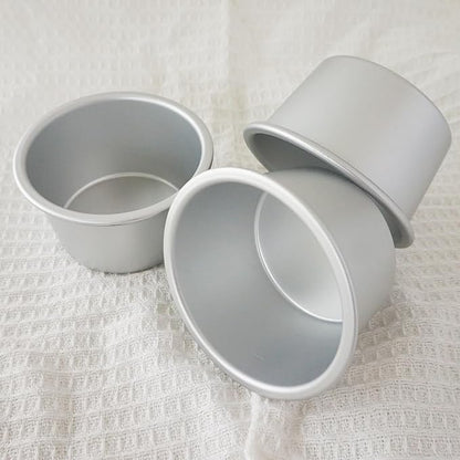 Aluminum Tart Pan Set, 6 PCS Popover Pan Single Serving Pastry, Large Muffin Pans, Baking Tool for Egg Tart, Yorkshire, Cupcake, Baba Au Rhum, Pot Pie (3.82x 2.95x 2.05 Inch)