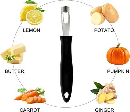 Channel Knife Lemon Peeler Zester-Garnish for Cocktail Mixers- Triangular, V-Shaped Stainless Steel Professional Grade Bar Tool-Fruit Peeler Zester (Peeler A)