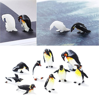 Woohome 3D Resin Moulds & Fillers - 20 Mini Penguin Casting Moulds for Art Resin Crafts & Jewelry Making