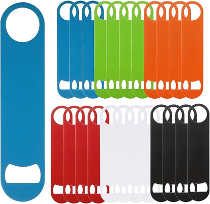 QTLCOHD 24 Pack Flat Bottle Opener 7 Inch Stainless Steel Bottle Openers Bulk Colorful Beer Bottle Opener Bartender for Kitchen Bar or Restaurant