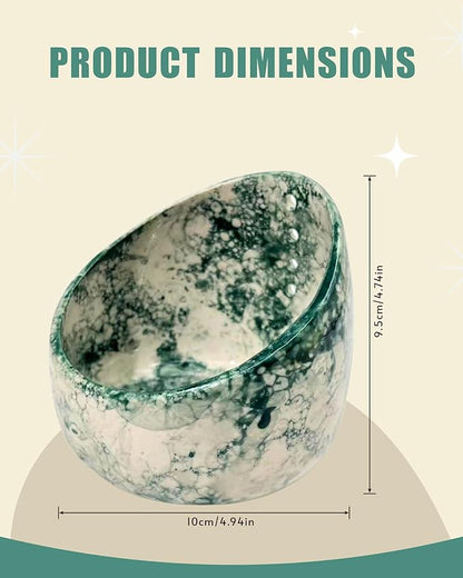 Handmade Ceramic Herb Stripper Bowl – Pottery Leaf Peeling Tool for Herbs & Greens, Multifunction Kitchen Gadget for Quick Herb Stripping & Grinding (Jade Green)