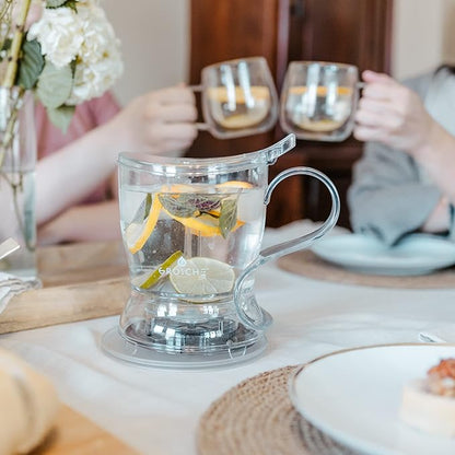 GROSCHE Aberdeen Tea Infuser Teapot & Smart Tea Maker - BPA-Free, Drip-Free Design | Coaster | Easy Brew | Easy Clean Steeper (17.7 oz - 525 ml)