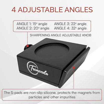 Tremenda Diamond Rolling Knife Sharpener Set – Manual Sharpening Tool with 4-Angle System – Portable Sharpener for Kitchen, Chef, and Pocket Knives