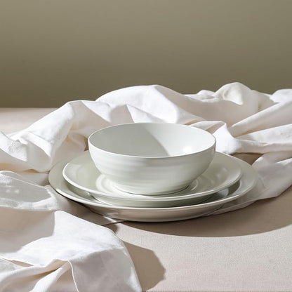 Stone Lain Orbit 4-Piece Dinner Plate Set Stoneware, White