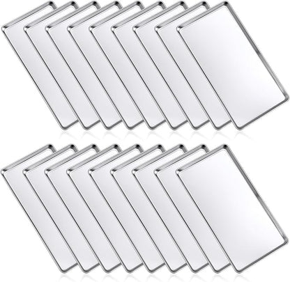 18 Pcs Baking Sheet Pan Set 13.8 × 9.8 × 0.6 Inches Cookie Sheet Large Toaster Oven Pans Stainless Steel Tray Barbecue Grill Pan Rectangle Trays Oven, Non-Stick, Easy Clean