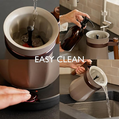 Hotel Chocolat Hot & Cold Drinking Chocolate System - The ALL-NEW Velvetiser from Kit includes hot chocolate maker, 10 serving taster box, mug and glass - Pewter Edition