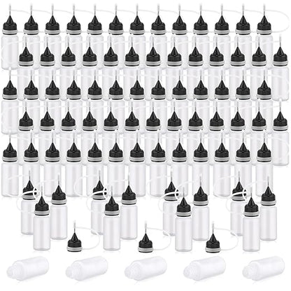 Zhehao 100 Pcs 10 ML Narrow Tip Applicator Bottle Mini Needle Tip Glue Bottle Applicator Precision Translucent Glue for Alcohol Ink DIY Quilling Acrylic Painting (Black)