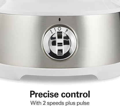 Hamilton Beach Food Processor & Vegetable Chopper for Slicing, Shredding, Mincing, and Puree, 10 Cups + Easy Clean Bowl Scraper, White and Stainless Steel (70733)