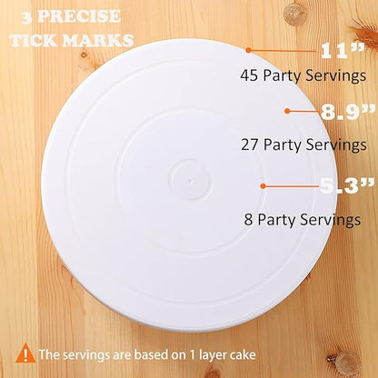 Cake Stand, 11 Inch Rotating Cake Turntable, Turns Smoothly Revolving Baking Supplies Cake Turntable for Baking Cupcake Cookie Muffin (White)
