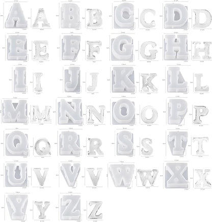 26 Pack Alphabet Resin & Clay Mold - Letter Ice Maker, Candle Making & Craft Supplies