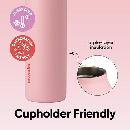 Owala FreeSip Twist Insulated Stainless Steel Water Bottle with Straw for Sports and Travel, BPA-Free, 24-oz, Scream Green