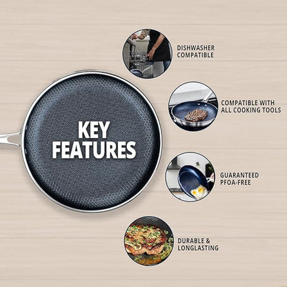 THE COOK'S COMPANY Non-Stick Frying Pan - Premium Skillet for Everyday Cooking, Nonstick Pan for Easy Cleanup, Durable Pan for Versatile Cooking Needs (Size: 9.5inch)