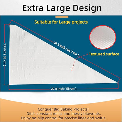XXXL 26 Inch Extra Large Piping Bags,100 Pack Disposable Pastry Bags,Thick Anti-Burst Icing Piping Pastry Bags For Frosting Decorating Cake Cupcake Cookie (XXXL Large 26 Inch-100 Pack)