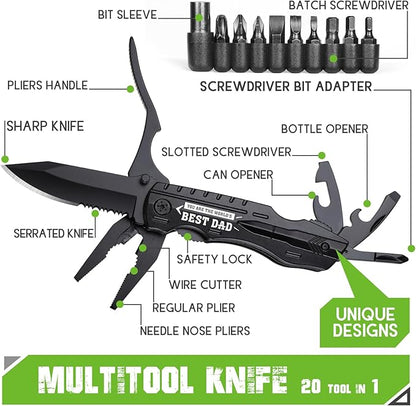 Fathers Day Dad Gifts from Daughter Wife Son - Gifts for Dad, YOU ARE THE WORLD’S BEST DAD Multitool Knife - Dads Birthday Gift, Fathers Day Dad's Gift for Husband, Men - Christmas Dads Presents