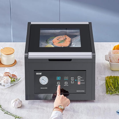 VEVOR Chamber Vacuum Sealer, 380W Vacuum Pump Power, Sealing Bag Packing Machine for Wet Foods, Meat, Compact Design with 11.5 in Sealing Length, Ideal Commercial Sealer for Professional and Home Use