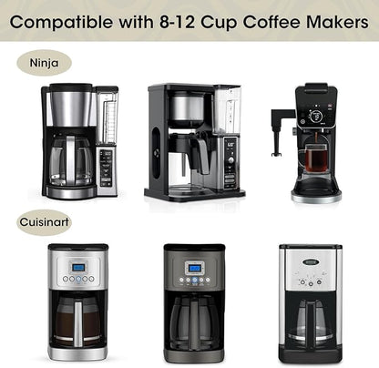 200 Count Coffee Filters #4, ONIOU Number 4 Cone Coffee Paper Filters 8-12 Cup Unbleached, Natural Coffee Filters 4 Cone Paper for Ninja Cuisinart Coffee Makers