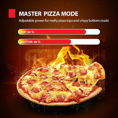 TOSHIBA ChefFry Air Fryer Toaster Oven Combo, 12-in-1 Convection Countertop Oven, 34QT / 32L Large Capacity, 1750W, Master Pizza Modes Design with Exclusive Dual-Temp Tech, Stainless Steel