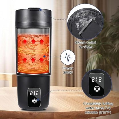 Travel Kettle,Miicasa Portable Electric Kettle,Smart Small Water Boiler for Tea & Coffee,6 Temperature Control,Auto Shut Off & Boil Dry Protection,17oz