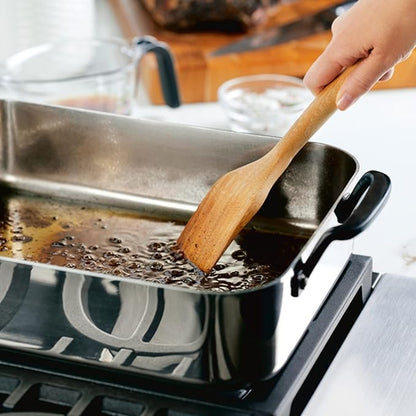 KitchenAid 5-Ply Clad Stainless Steel Roasting Pan/Roaster with Removable Rack, 15 Inch x 11.5 Inch - Polished Stainless Steel