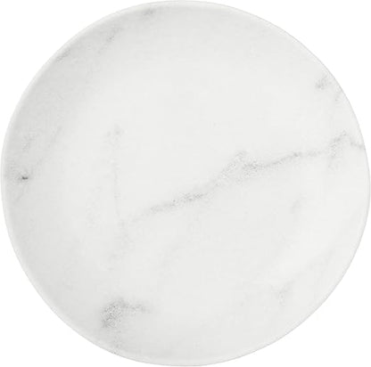 Carlisle FoodService Products Ridge Reusable Plastic Plate Dinner Plate for Home and Restaurant, Melamine, 10.5 Inches, Marble, (Pack of 12)