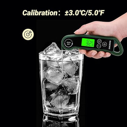 INKBIRD 0.5 Seconds Instant Read Meat Thermometer for Cooking RHT-11K, ±0.5℉ Accuracy Digital Food Thermometer with 1.42inch Large Screen, Waterproof Kitchen Thermometer for Candy, Grill, BBQ, Brewing