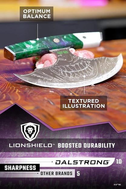 Dalstrong Ulu Knife - 7 inch Chef Knife - THE JOKER™ Edition Official License - 5 Layer 9CR18MOV Stainless Steel - Uniquely Cast Resin Handle - Collection Item - w/Sheath