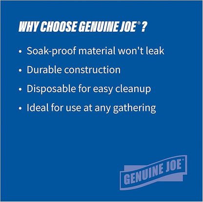 Genuine Joe Printed Paper Plates, 10" (Pack of 125)