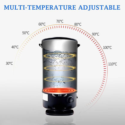 Commercial Electric Kettle Warmer Stainless Steel Hot Water Dispenser Hot Water Boiler And Warmer with Faucet Quick-Temp or Boil for Tea Coffee 1500W 15.4 Liter Capacity