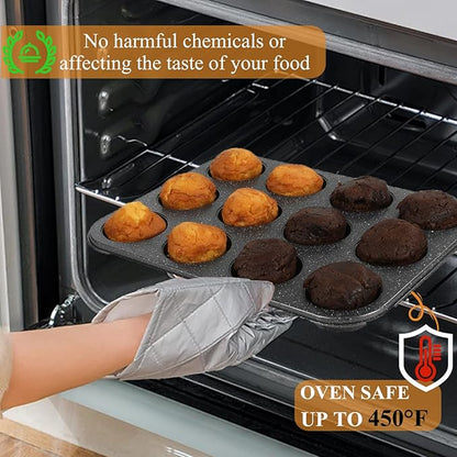 Muffin Cupcake Pan, Nonstick 12 Cupcake Tray, Cheesecake Pan for Baking