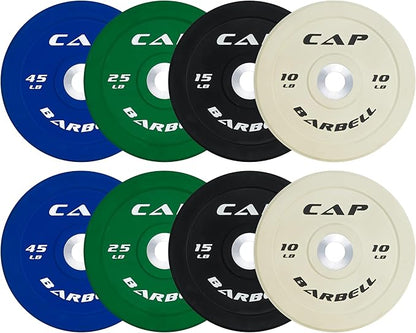 CAP Barbell 2-Inch Olympic Bumper Plate Weight Set with 6 Post Rack | 100-370 lbs | Multiple Options